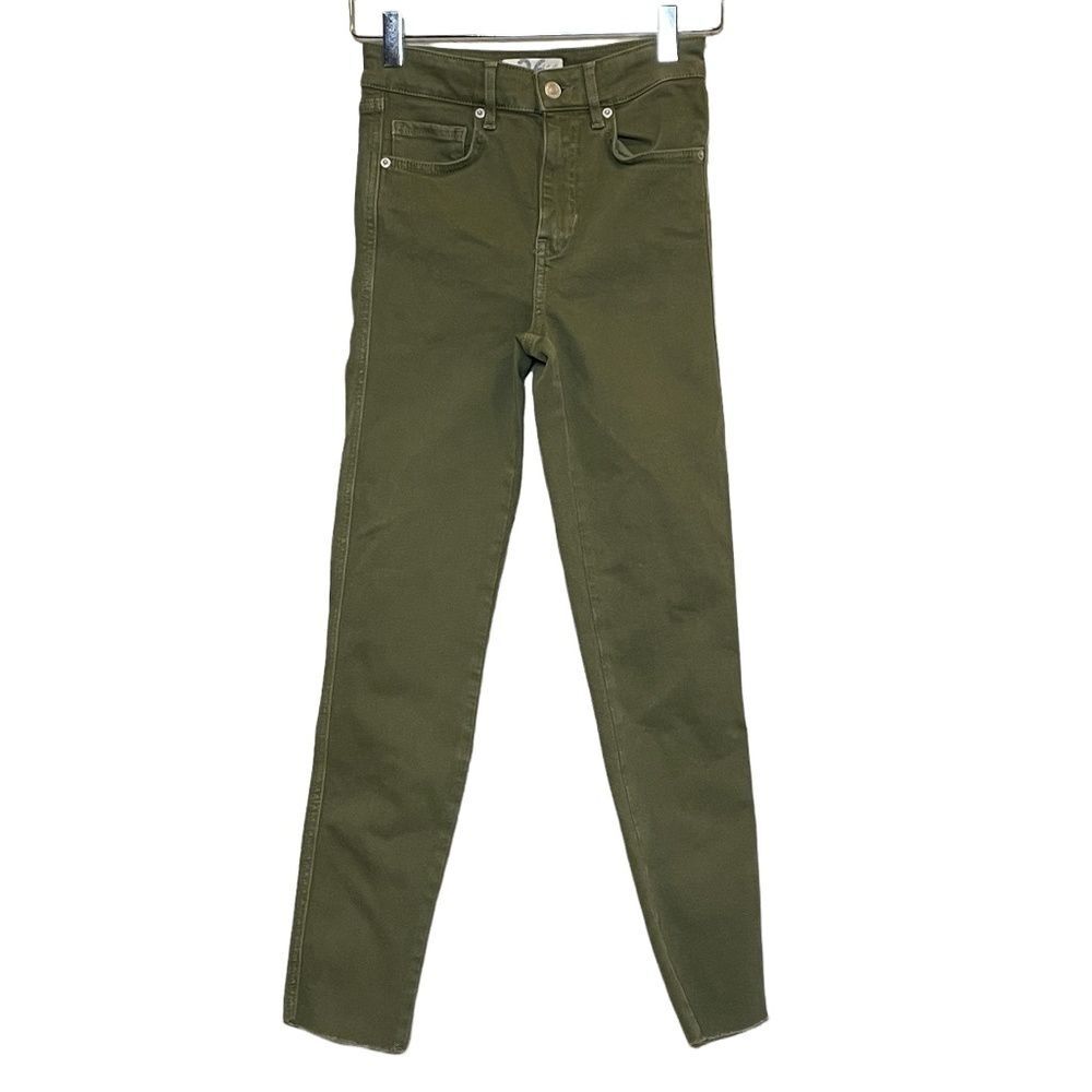 Free People We The Free Stretch Skinny Jeans in Army Green Sz. 26 NEW
